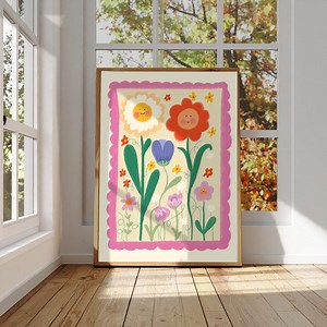 Smiling Flower Nursery Print: Whimsical Kids Room Decor (digital Download 5x7 Inch JPEG & PDF - Etsy