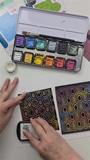 Who knew??? Using FineTec Pearlescent Watercolors and your favorite embossing folders...stunning is what you get! And since paper has two sides, you get two wahooooo kachoooo different looks! Join me for our next Saturday with Stacey YouTube Class when we explore even more with FineTec Pearlescent Watercolors, Tim Holtz Embossing Folders and stamps from IndigoBlu! Smiles Stacey Royal Talens North America Royal Talens #scrapbookingmadesimple #cardmaking #creativecommunity #papercrafting #papercra