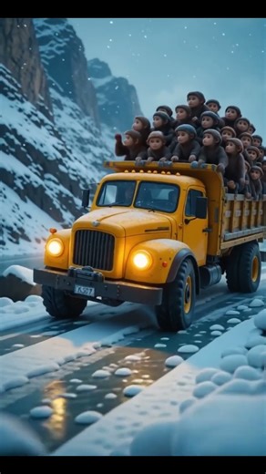 ❄️🚚 OVERLOADED TRUK on SNOWY ROADS! #shorts