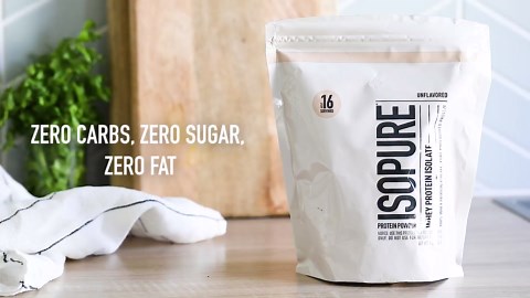 Isopure Zero Carb 100% Pure Whey Isolate Protein Powder, Lactose Free, Gluten Free, With Vitamins, Unflavored, 25g Protein Per Serving, 3 Lbs, 47 Servings (Packaging May Vary)