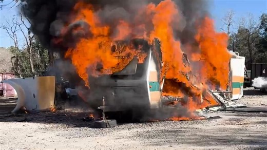 Spring Firefighters from Stations 71 & 78 made quick work of an RV fire this morning. The blaze ignited around 10:30 in a storage lot outside of Old Town Spring. No one was inside when the fire started. There were no injuries. H/T to Captain Paige | Spring Fire Department