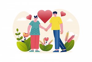 Couple Holds Hands 2D Animation