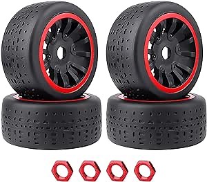 HobbyPark 17mm Hex Pre-Glued 42/100 2.9 Belted Tires and Wheels RC Street Tire with Foam Inserts for 6s High Speed Runs fit for 1/7 Arrma Infraction Felony 6S BLX Limitless 1/8 Typhon 6S 3S (Set of 4)