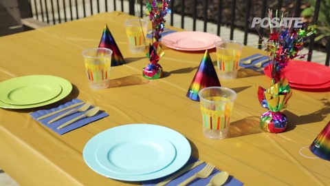 POSATE 60PCS Colorful Disposable Plastic Plates, Heavy Duty Plates for Wedding/Party, 30PCS Dinner Plates 10.25’’ and 30PCS Dessert/Salad Plates 7.5’’, Colorful Plates for Party Event