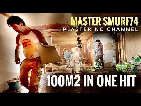 100m2 in one hit, Plastering as part of a team. How to plaster stuff NOT for beginners