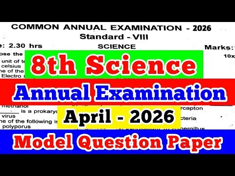 8th Standard Science Annual Examination Question Paper Model April -2026 Original @Katralkalanjiyam