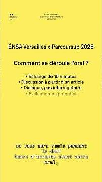 Comment se déroule l'oral d'admission à l'ENSA Versailles ?