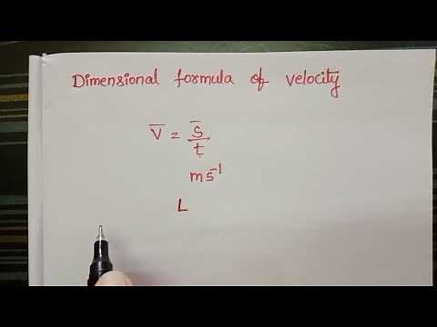 dimensional formula of speed and velocity