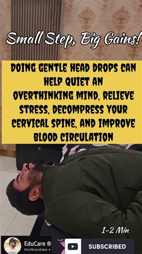 Doing gentle head drops can help quietly #bloodcirculation #headaches #spinehealth #overthinking