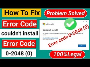 Fix Ms Office Error Couldn't install [Error code 0-2048 (0)] Problem 100%SOLVED