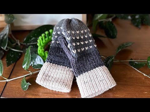 Mittens With Fair Isle Pattern / Loom Knitting