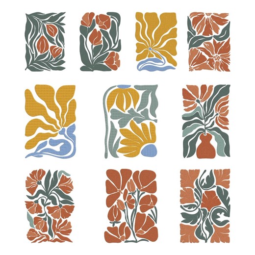 Abstract Floral Modern Embroidery Design, Modern Botanical Abstract Machine Embroidery File, 10 Design, 8 Size, Instant Download - Etsy