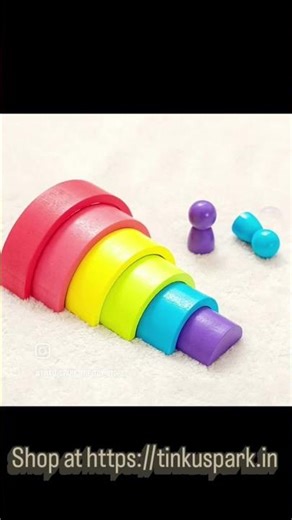 Rainbow Stacking Blocks – Montessori Educational Toy for Kids 🌈