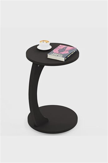 Handmade Black Modern C-shaped Side Table With Wheels - Etsy