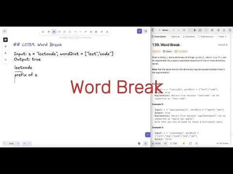 Word Break - Dynamic Programming - Leetcode 139