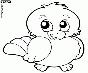 The chick, a baby of chicken coloring page printable game