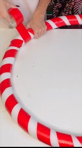 Create a stunning jumbo Christmas wreath on a budget with this DIY hack using a hula hoop and pool noodle from Dollar Tree! 🎄✨ #DIYWreath #DollarTreeCrafts | Olivia's Romantic Home DIY