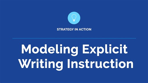Modeling Explicit Writing Instruction