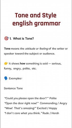 “Tone and Style in English Grammar | Easy Explanation with Examples”