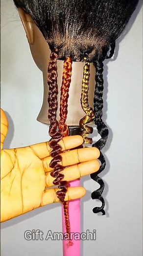 Watermelon braids curls easy way to curl braids #hairtutorial #hairstyle #braids #curls