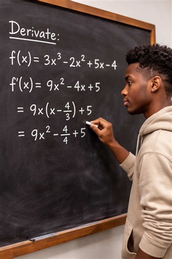 Cálculo da primeira derivada-exame do iscam#ProfessoraMagnésia #ExameDeMatemática #admissao #EstudaComigo #iscam