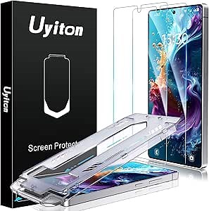 Uyiton UnBreak-Glass for Samsung Galaxy S25 Ultra Screen Protector - [Ultrasonic Fingerprint Support] Auto-Alignment Frame 9H Tempered Glass Scratch-Resistant Case-Friendly Bubble-Free, 2 Pack