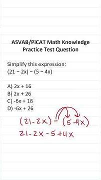 Subtracting Polynomials and Combining Like Terms: ASVAB/PiCAT Math Knowledge Practice Test Question