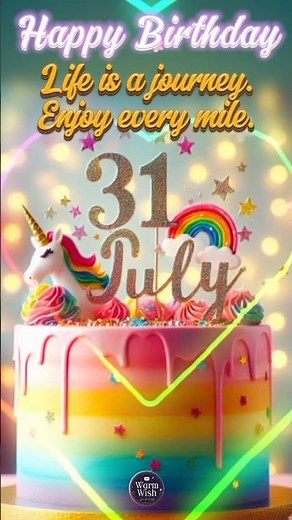 31 July Birthday Wishes 💕🩵 | Happy Birthday Song #happybirthday #july #birthdaystatus #cake #shorts