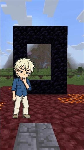 Two Noobs Try to Open a Nether Portal #shorts #minecraft #animation