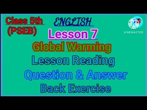 Class 5th | English | Lesson 7 | Global Warming| PSEB | reading | question & answer