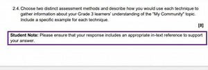 2.4. Choose two distinct assessment methods and describe how yo... | Filo