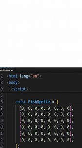 I use a JavaScript array to create the fish pixel-by-pixel. It's like how AI learns patterns from data to create new images. 🤖 #Proj3ctAdam #AI #GenerativeAI #JavaScript #Programming #Developer #Coding #TechReels | Makasiar Adam