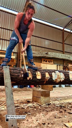 POWER AND SKILL! Carving a Massive Log