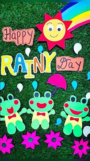 Creative Rainy Day Board Idea | DIY Rainy Season Bulletin Board 2025 | rainy season craft ideas