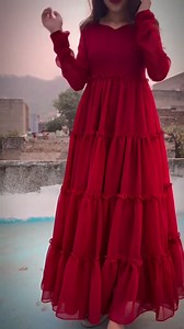 8.5K views · 38 reactions |  Elegant Full-Flare Red Georgette Dress   Graceful • Stylish • Comfortable   Available Sizes: 34, 36, 38, 40, 42, 44, 46  Premium Georgette Fabric – Flowy & Breathable  Perfect for Parties, Weddings & Special Occasions ️ Limited Stock! Order now before it's gone!  DM us to place your order! | Nazash | Facebook