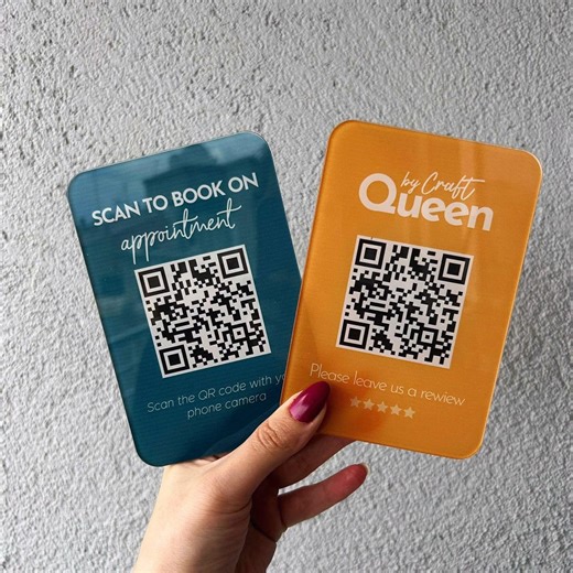 Mini QR Code Acrylic Display Sign: Customizable Social Media & Payment Display (clear Acrylic, 10x15cm, Wooden Base) - Etsy