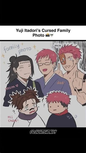 Yuji Itadori’s Cursed Family Photo 📸💀 #anime #memes #jujutsudaily #jujutsukaisen #jjk