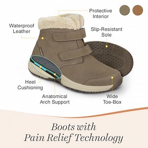 1.3K views · 6.7K reactions | Boot shop now open! NEW cozy, waterproof and non slip boots that don't pinch or bind. Supportive & pain relieving for the most common foot conditions for all day wear. ✅ Innovative ORTHO-CUSHION™ Pain Relief Technology ✅ Recommended Boots by Podiatrists ✅ 60 Day Wear Test ✅ FREE Shipping & Returns ✅ Sale - Up To 25% Off | Orthofeet | Facebook