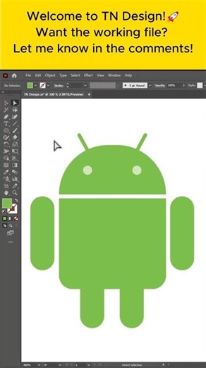 Adobe illustrator 2026: Creating Android Logo in Seconds! 🤖✨#tndesign89 #shorts