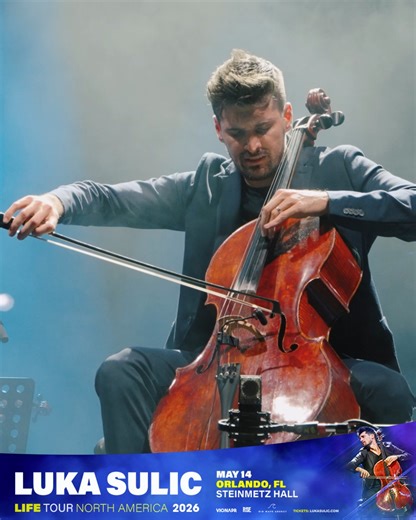 🔊 World-renowned cellist LUKA ŠULIĆ, co-founder of 2CELLOS, announces an exclusive concert in Orlando! 🎻✨ 📍Steinmetz Hall 📅 May 14, 2026 🎟️ Tickets on sale 👉 https://bit.ly/LUKAorlando 🎻 From the viral global success of 2CELLOS to the intimate power of a solo performance, Luka Šulić returns to the stage with LIFE — his most personal project to date. 🎶 An evening of raw emotion, cinematic soundscapes, and soulful cello compositions awaits. Experience music born from silence, family, and d