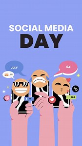 Social Media Day Illustration with Emojis and Smartphones | Free Stock Video Footage
