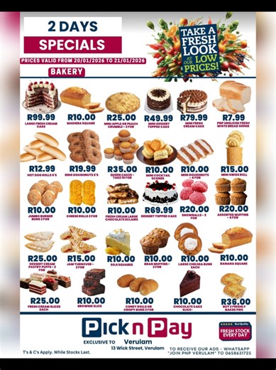 🔴🛒 2 Days Specials 🛒🔴 🛒 Valid From 20/01/2026 Until 21/01/2026. Prices valid whilst stock lasts. Smart shopper card required for certain discounts. #picknpay #pnp #pnpverulam #epic #tongaat @highlight