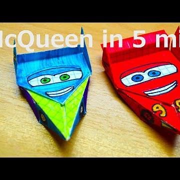 Monty "Lightning" McQueen from paper | Origami car | 5 minutes
