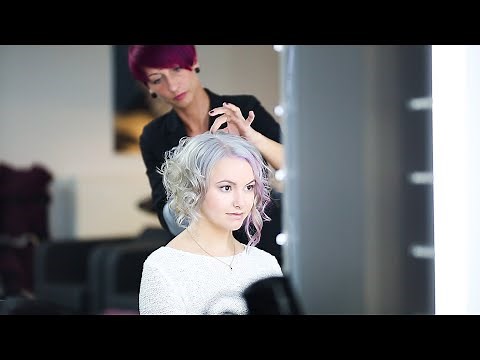 Long bob haircut makeover video | glam waves | icy white platinum blonde hair color by anja herrig