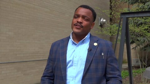 Blue pinwheels for child abuse and sexual assault awareness