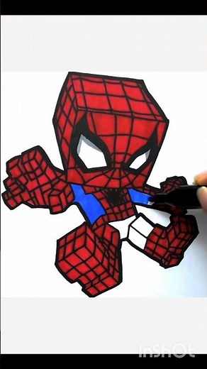 How to color Spider-man 3D inverted #spiderman #drawing #art #howtodraw #spiderman4