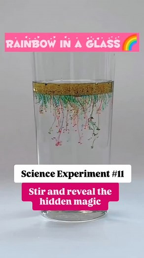 The Learning Pathway on Instagram: "✨ Science Experiment #11 : Rainbow Rain in a Jar 🌈 ✨ Recommended Age: 3-5 years 👶 ✨Materials Required: ▫️Edible oil ▫️Food coloring (multiple colors) ▫️Water 💧 ▫️Clear glass jar ▫️Spoon for stirring ✨ Procedure: 1. Fill the jar halfway with edible oil. 2. Add a few drops of food coloring into the oil and stir gently. 3. Slowly fill the jar with water until it's full. 4. Stir again and watch closely. As you wait, the oil and color will float on top, and slow