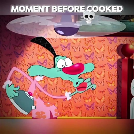 Grandma reflex on front of Oggy💀