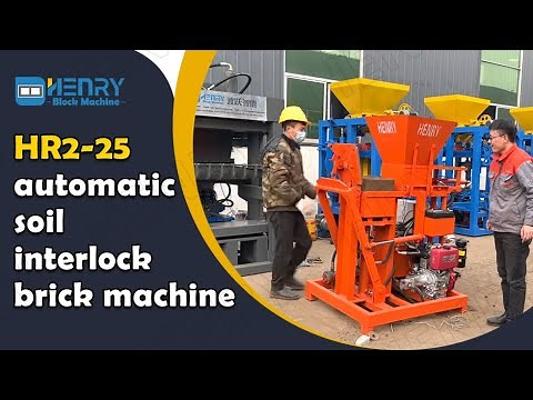 Real testing video of compressed earth block machine HR2-25 automatic soil interlock brick machine