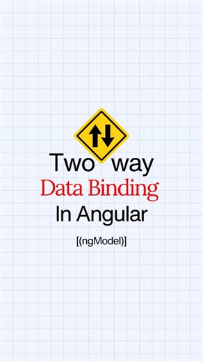 thefullstackcampus on Instagram: "Want your input field and component value to stay in sync automatically? 🔄 That’s Two-Way Data Binding in Angular. We use: [(ngModel)] Example 👇 In HTML: Now when you type in the input, the value updates in the component. And if the component value changes, the input updates too. Input ↔ Component Both stay connected. That’s why it’s called two-way. 💬 Have you tried ngModel before? Comment YES or LEARNING 👇 📌 Save this for Angular basics 👥 Follow for simpl